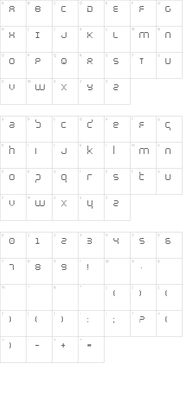 Byte Police character map