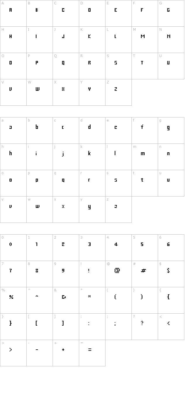 C Web Small character map