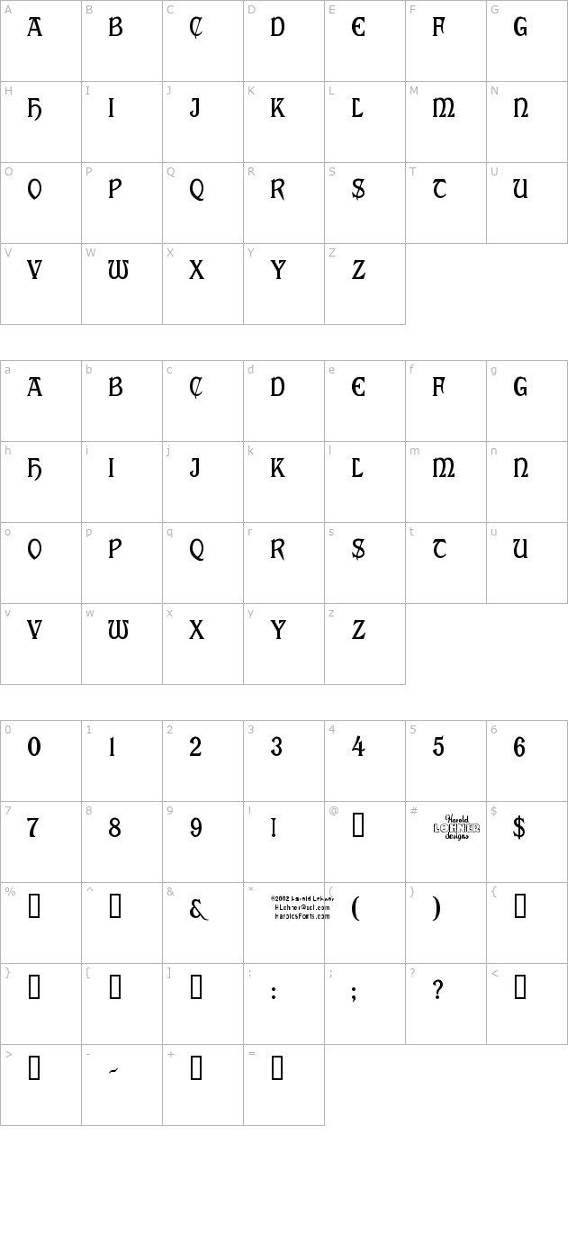 cabaletta character map