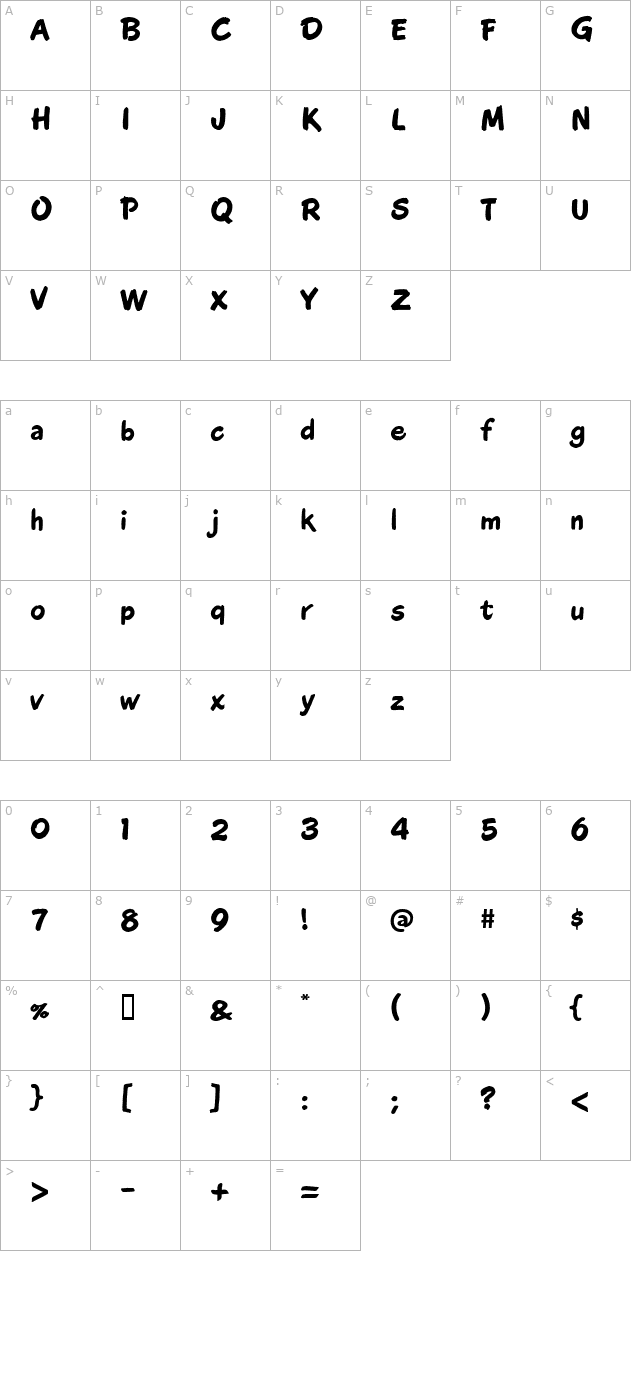 CAC Moose character map