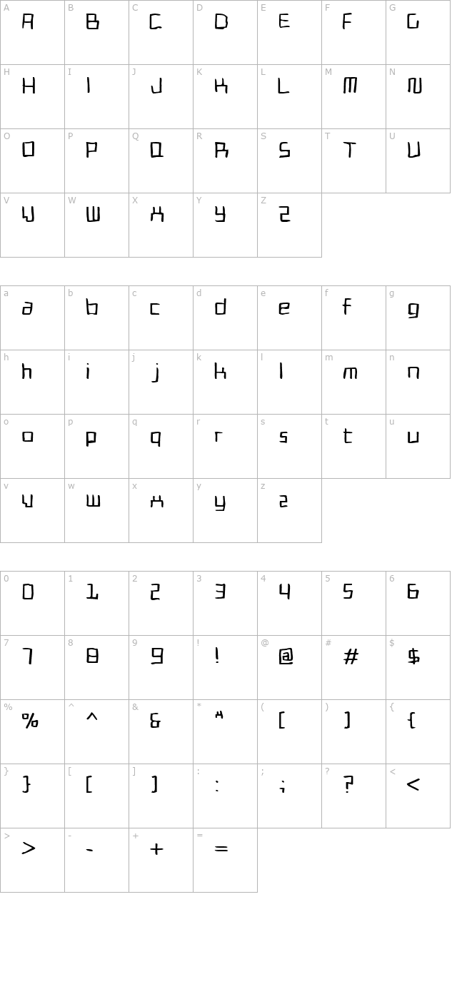 Cadmium Egg character map