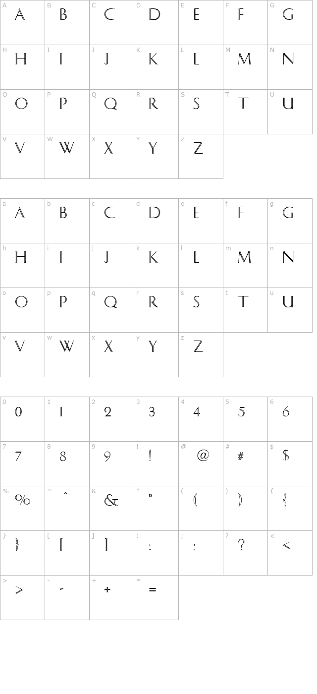 caesar-regular character map