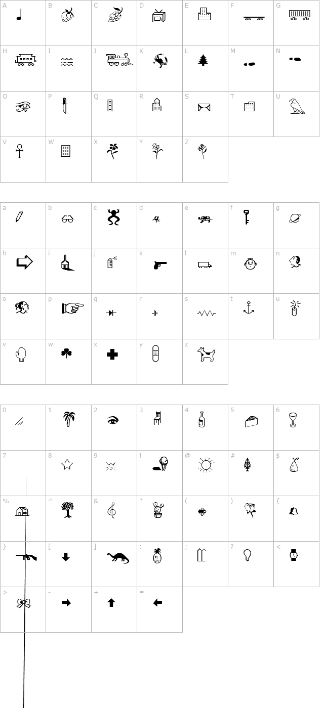 Cairo Medium character map