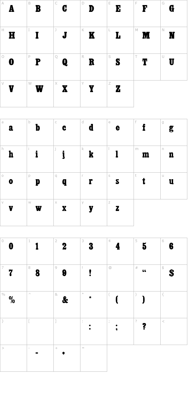 Cairo Regular character map