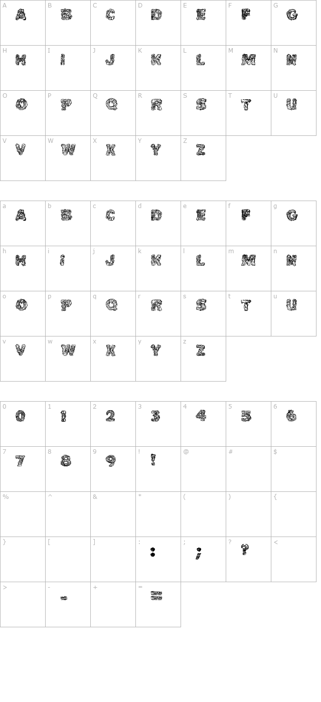 cake-frosting character map