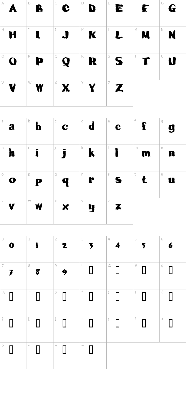 calamityJoe character map