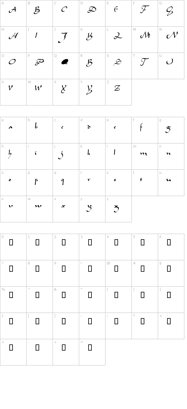 caliph character map