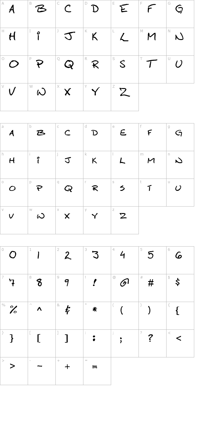 callahan character map