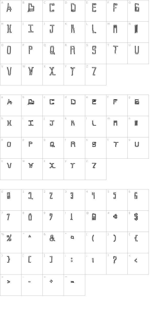 Callaxis character map