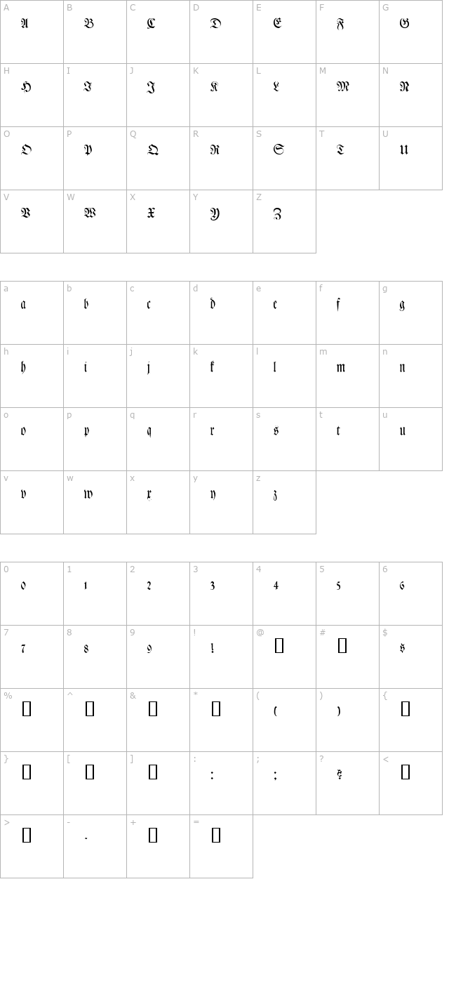 callifontsd38postscript character map