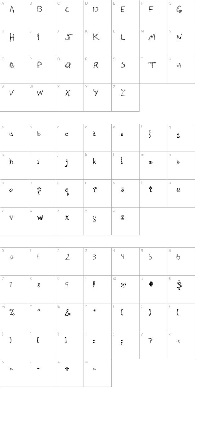 Camden Regular character map