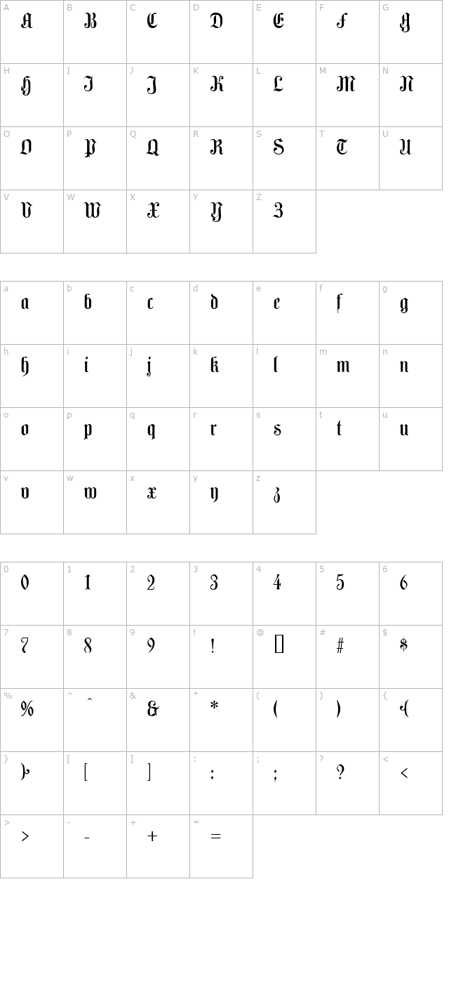 camden-text character map