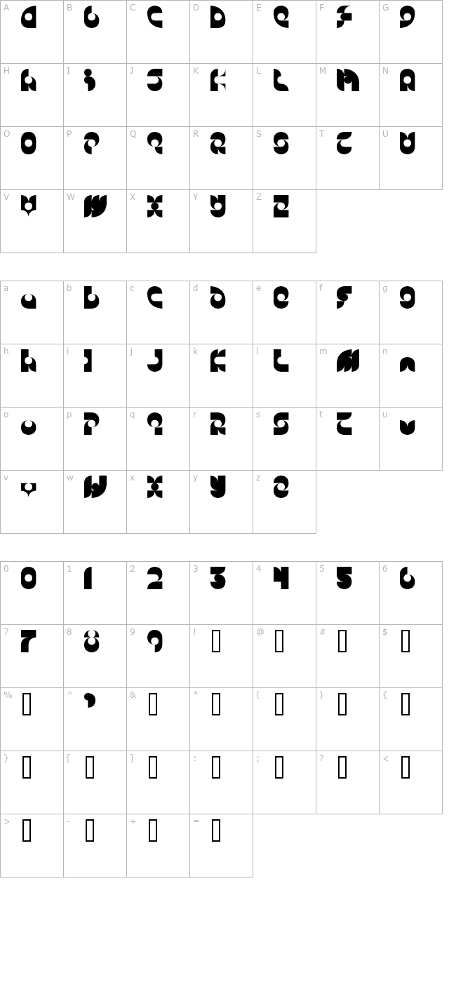 Candle Solid character map