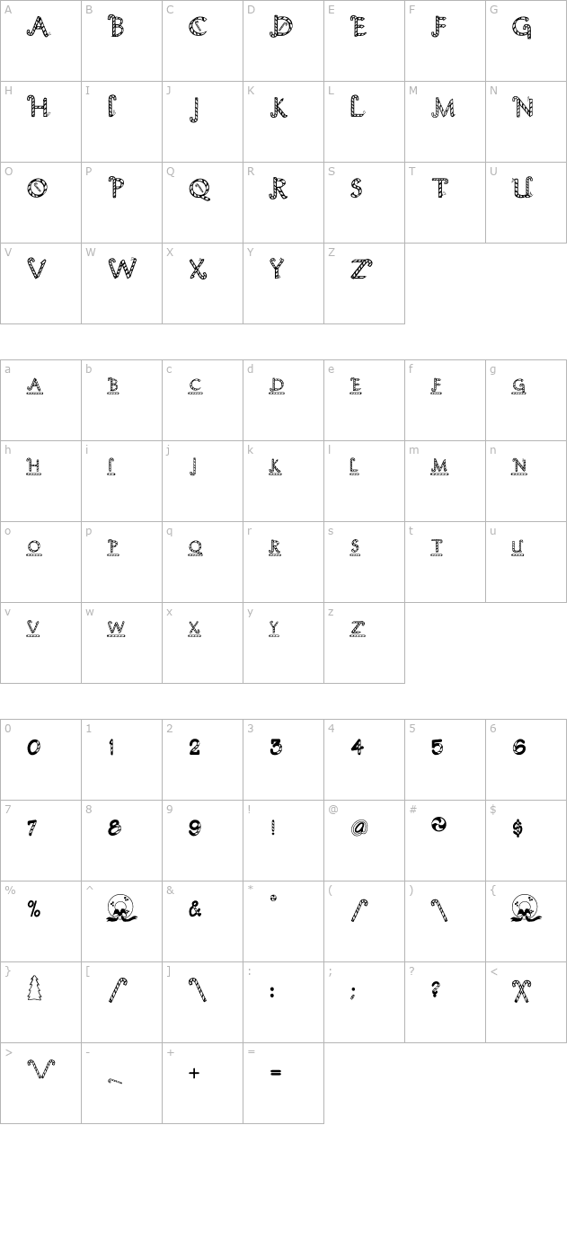 Candy Canes character map