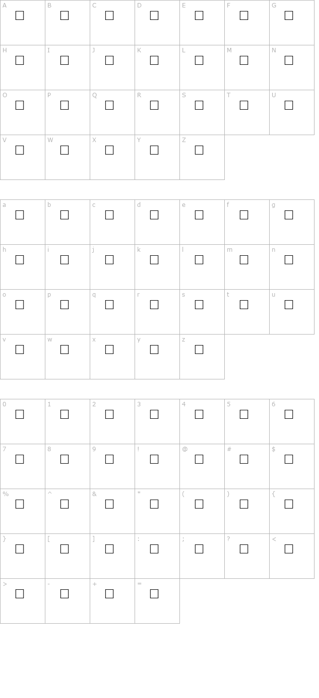 CAPONE Regular character map