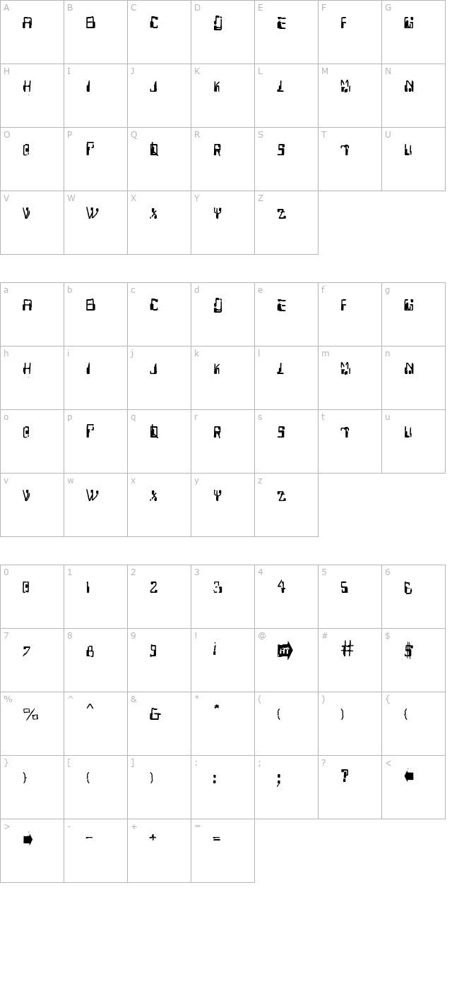 Capricorn38 character map