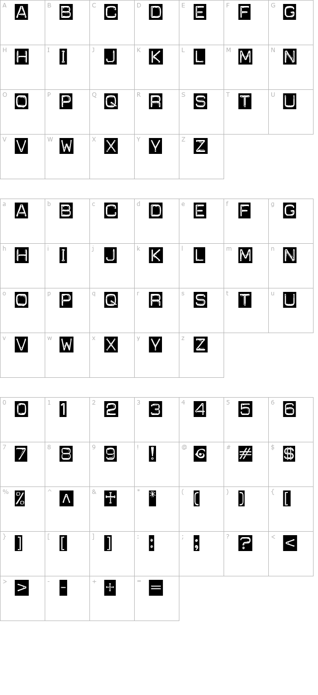 Carbon-14 Labeler character map