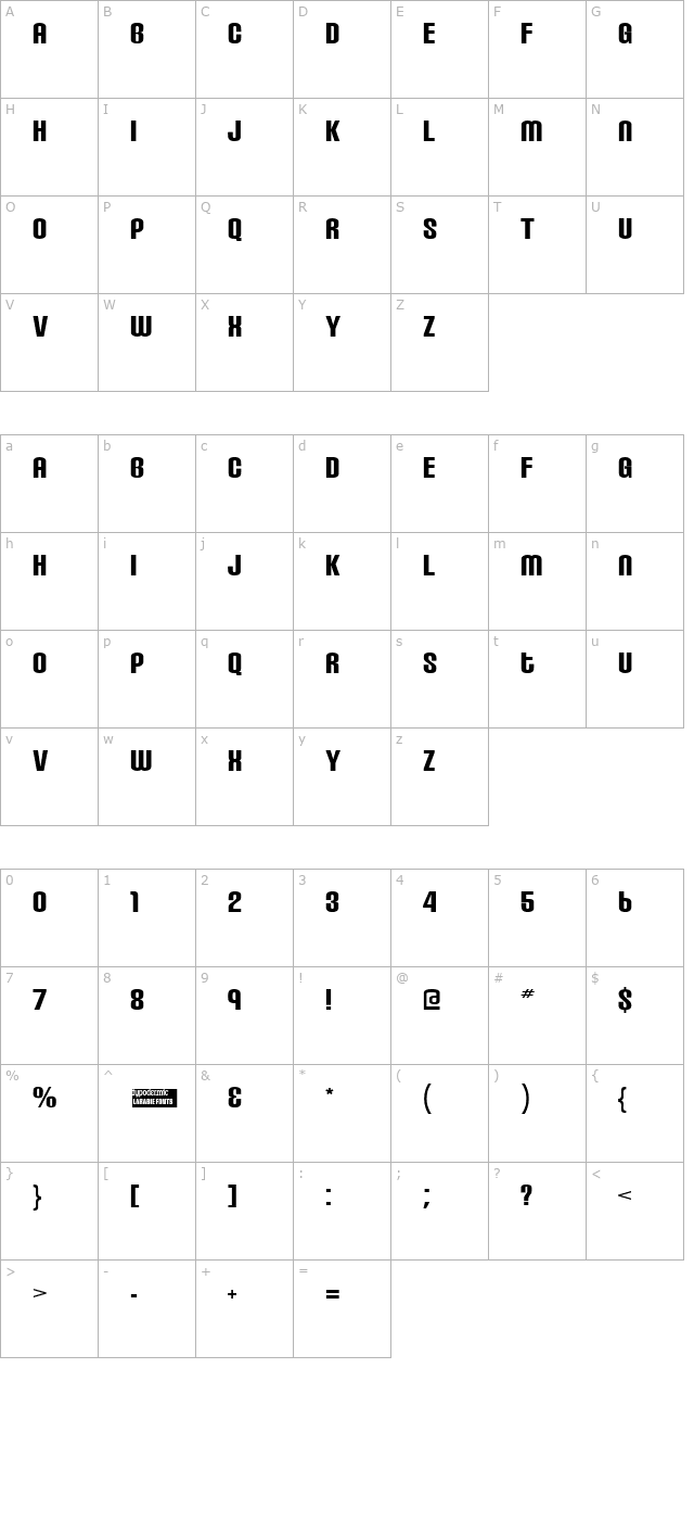 Carbon Block character map