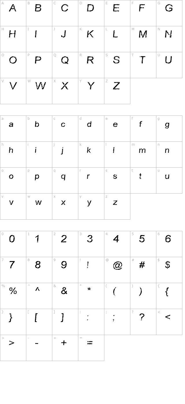 Carbonized Timber character map