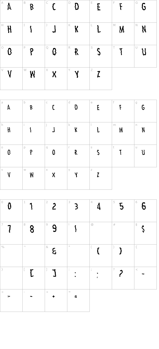 carbonregular character map