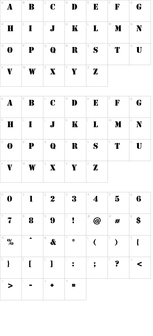 Cargo character map