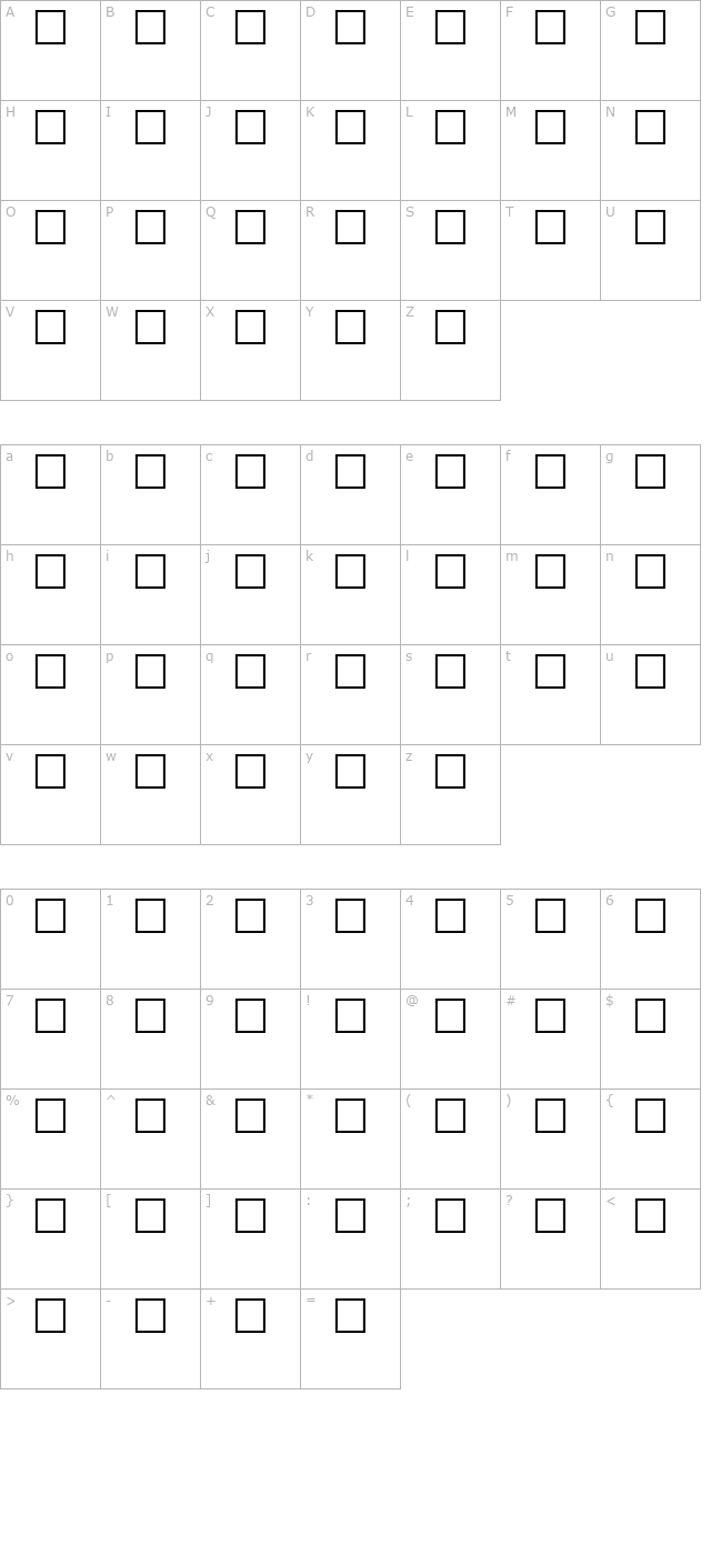 Caricature Regular character map