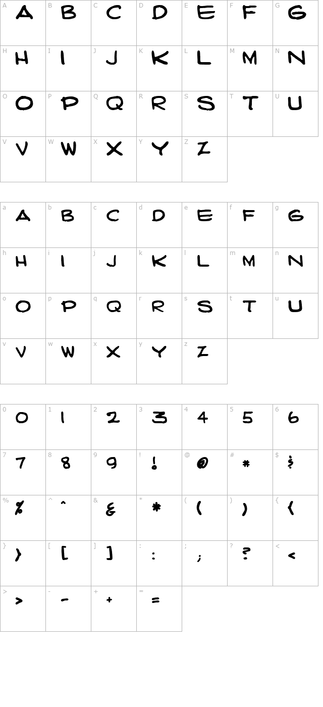 Carl Barks Script character map