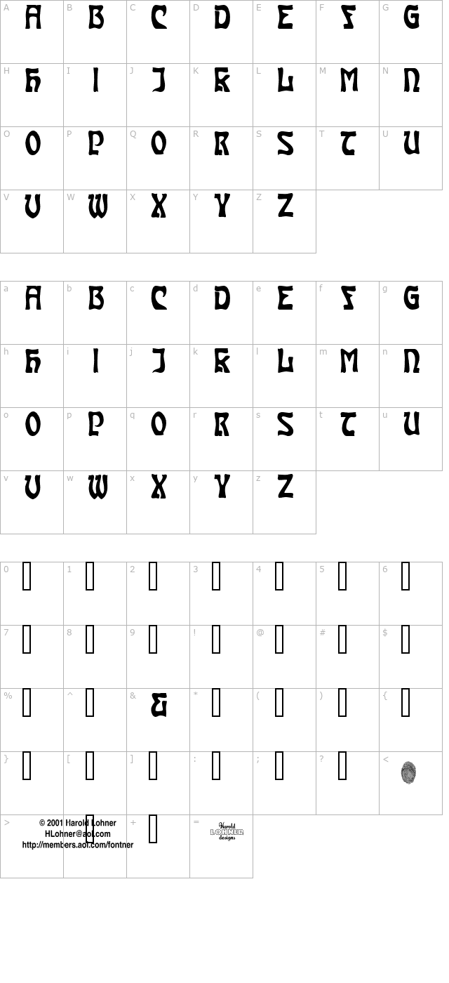 Carmen CapsInside character map