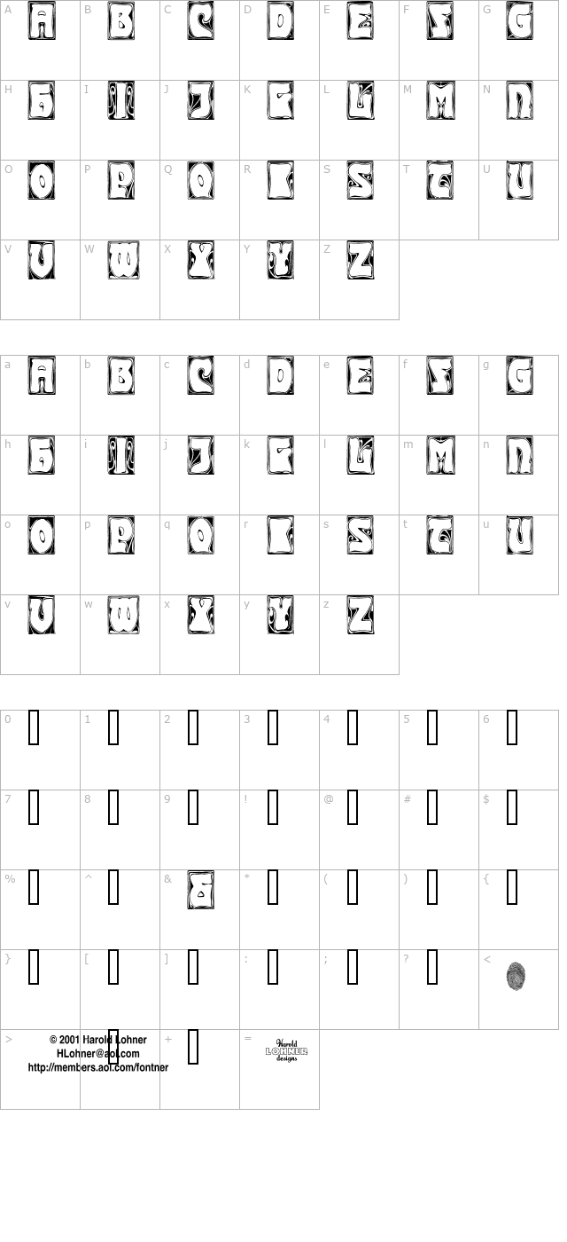 Carmen CapsOutside character map