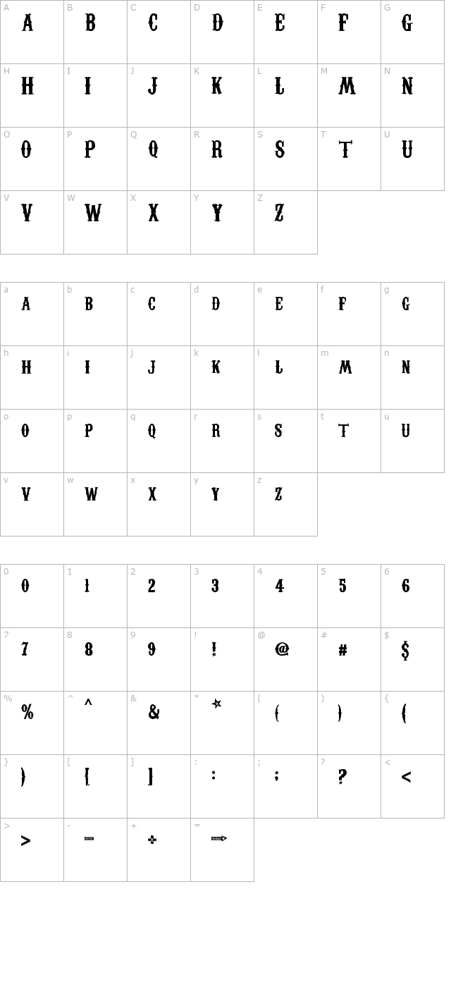 carnevalee-freakshow character map