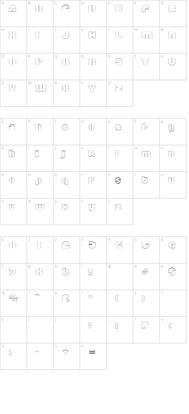 CarolineBeckerOutline character map