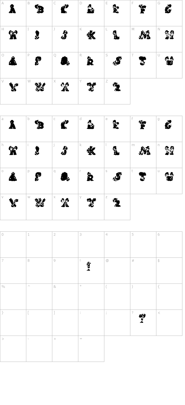 carols-regular character map