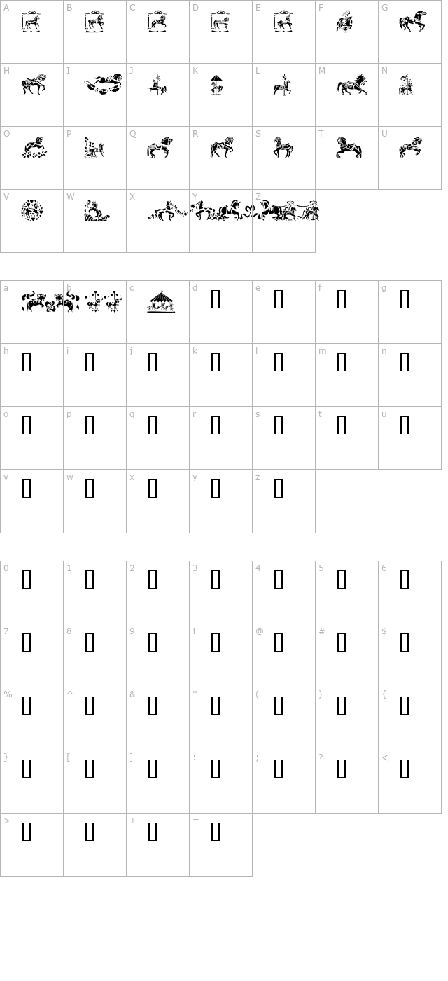 Carousel Horses character map