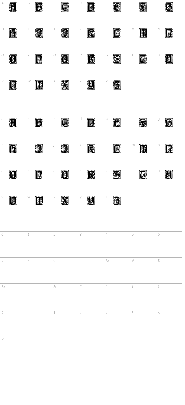 Carrick Regular character map