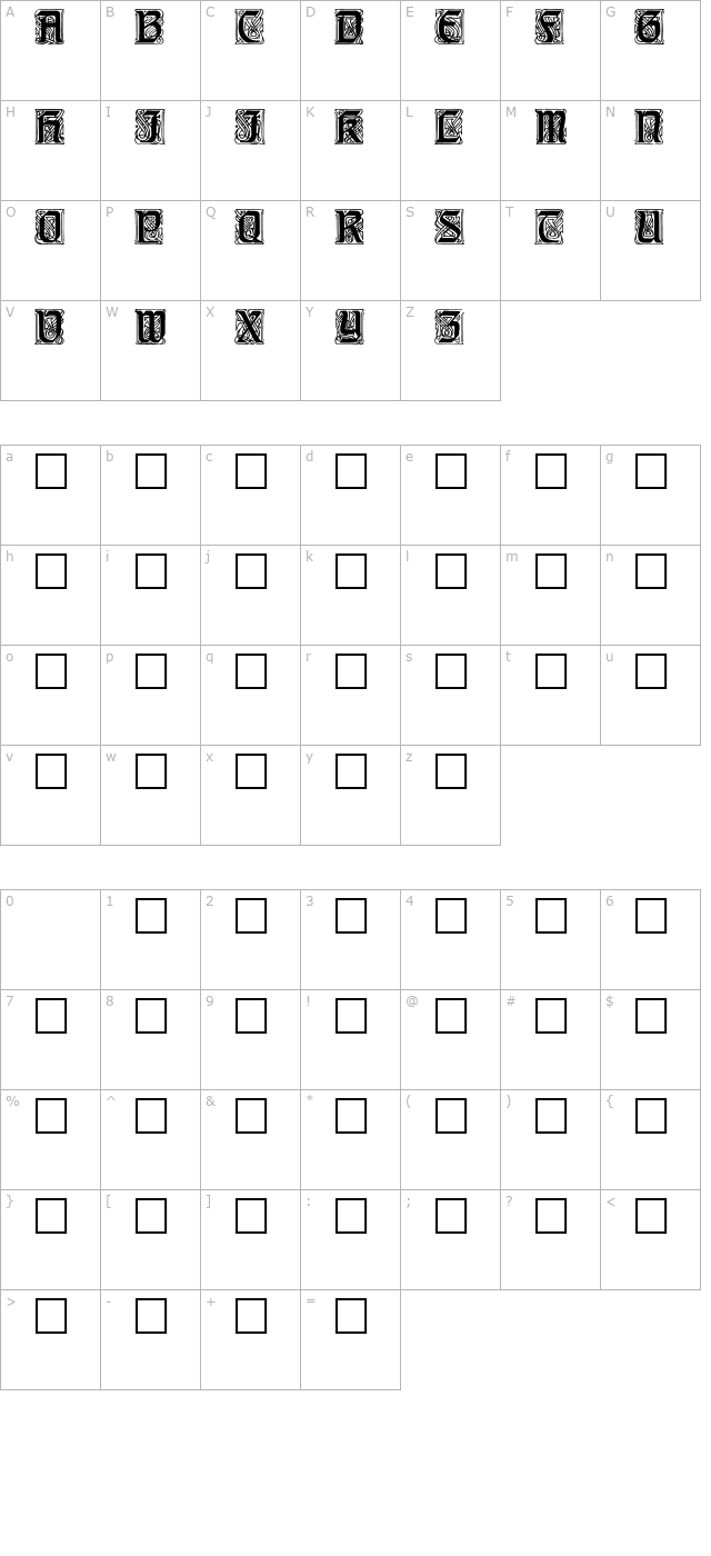 CarrickCaps Caps001.001 character map