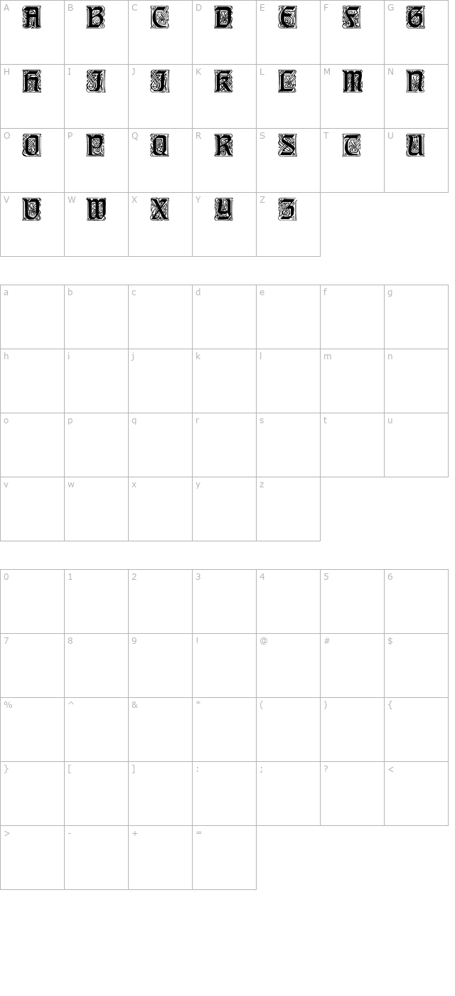 carrickcaps character map