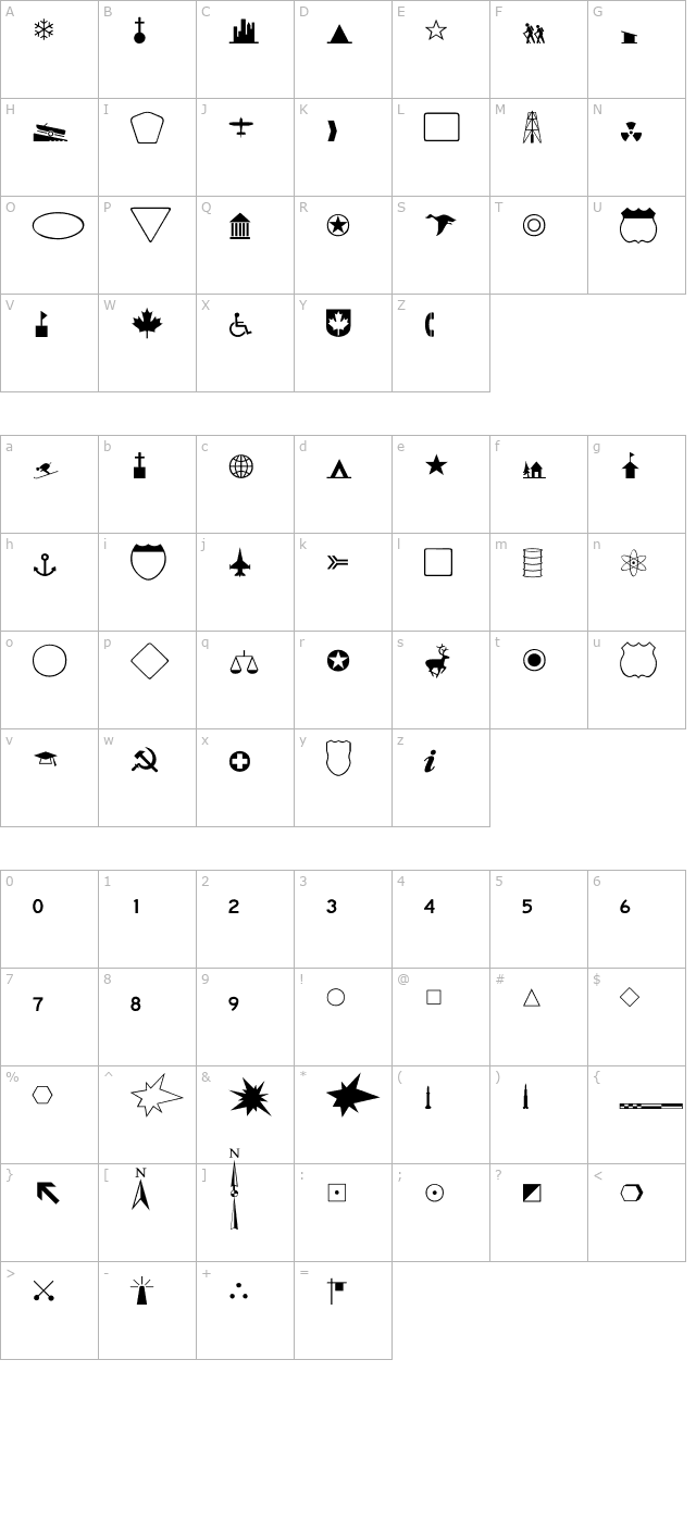 Carta character map