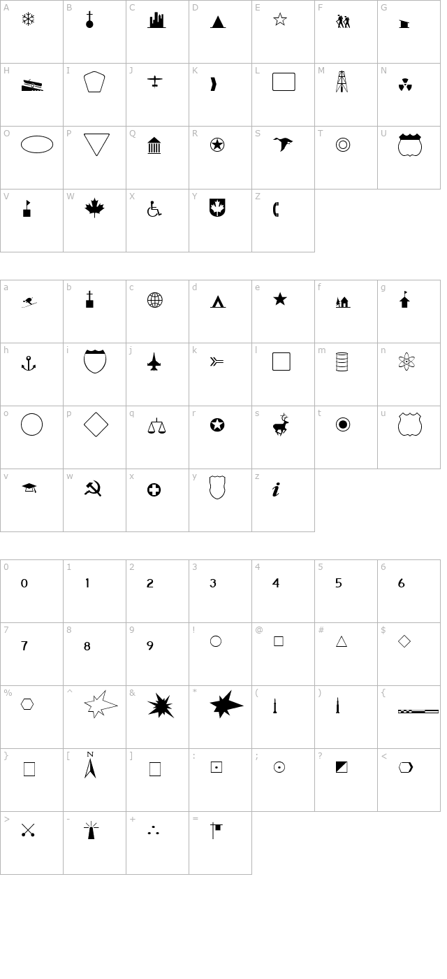 cartographer-ssi character map