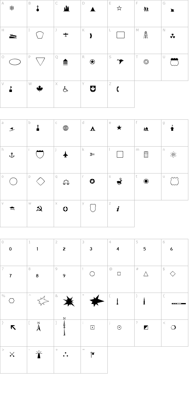 cartographerlightssi character map