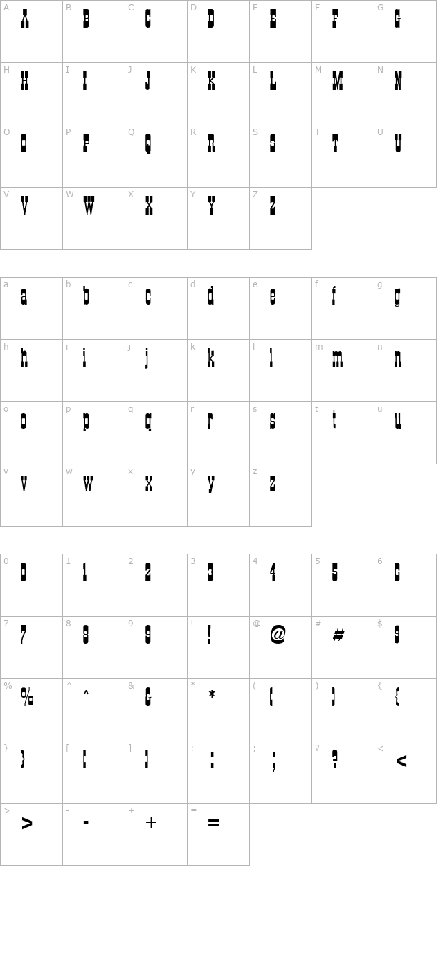 Cartwright Regular character map