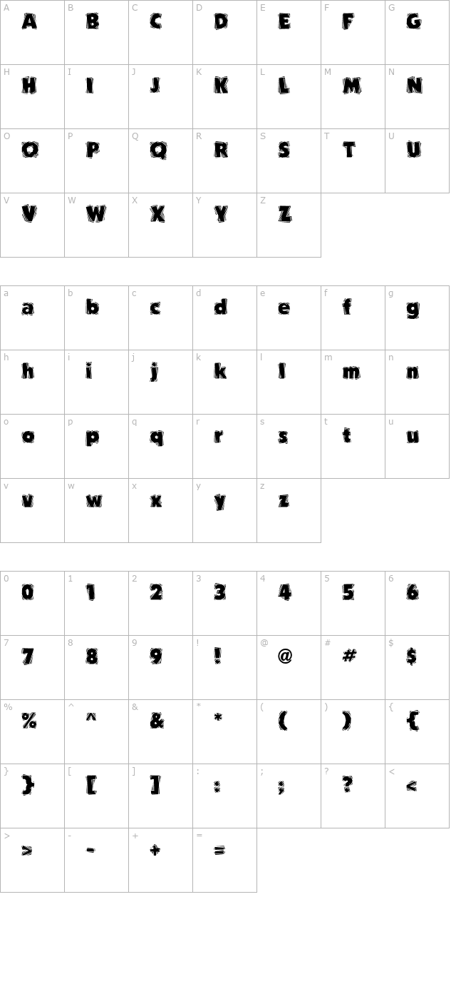 Carver ICG character map