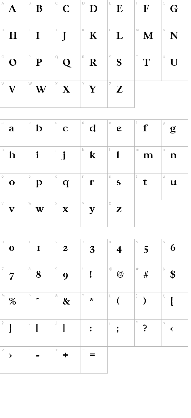 casablanca-demibold character map