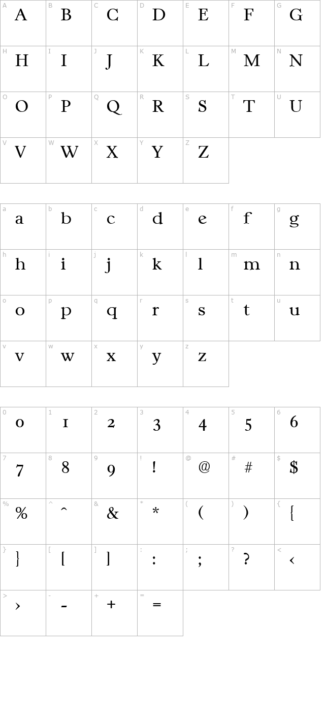 Casablanca-Light character map