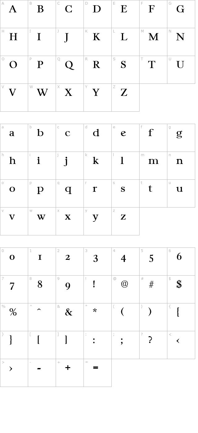 casablanca-regular character map