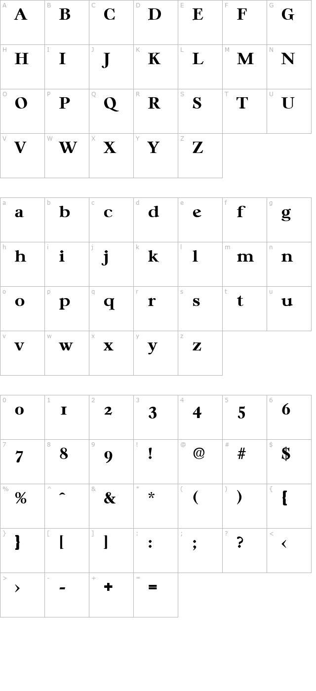 Casablanca-Serial-ExtraBold-Regular character map