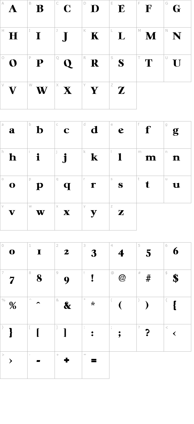 Casablanca-Serial-Heavy-Regular character map