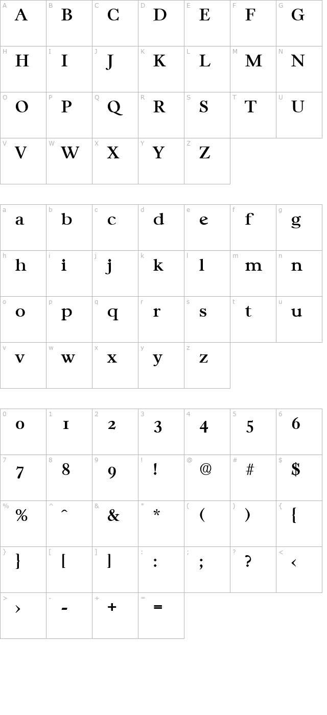 Casablanca-Serial-Medium-Regular character map