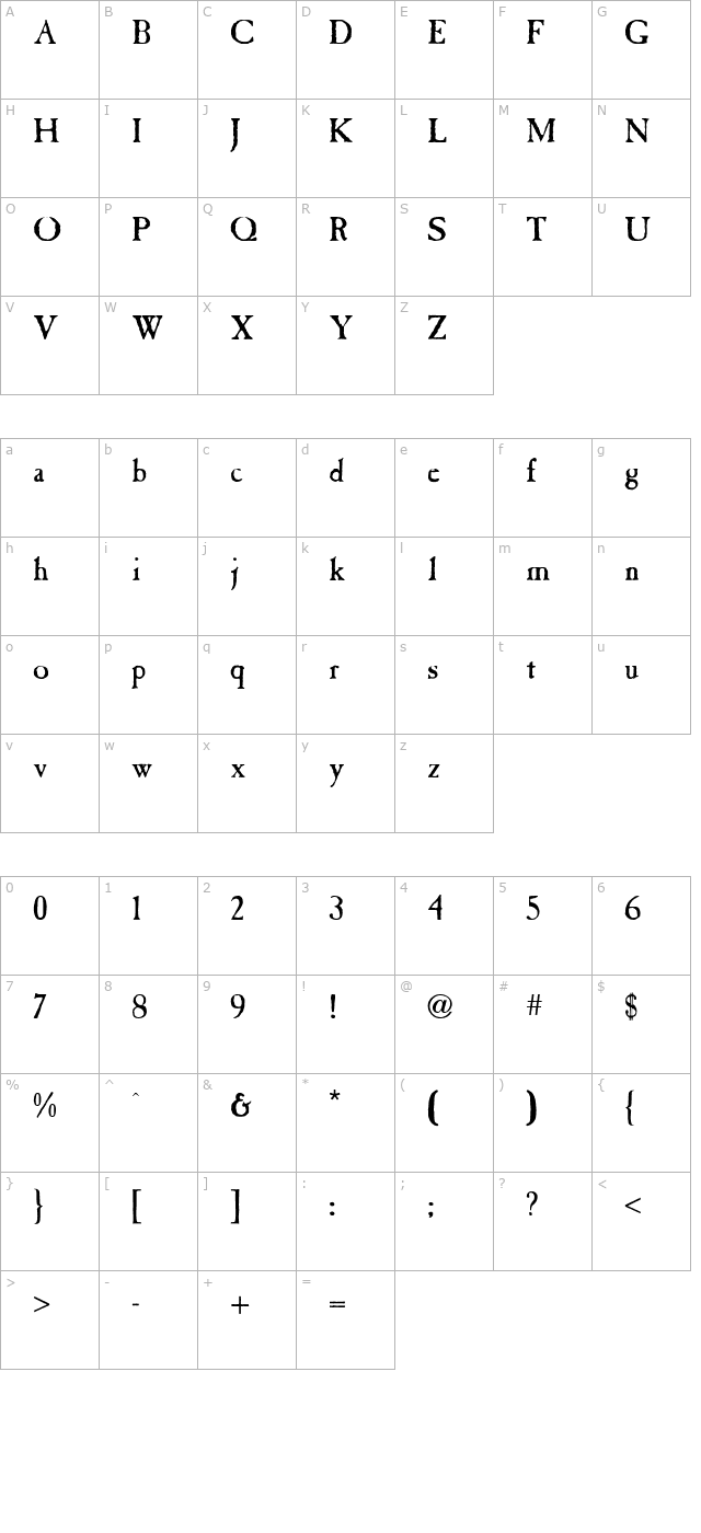 CasablancaAntique character map