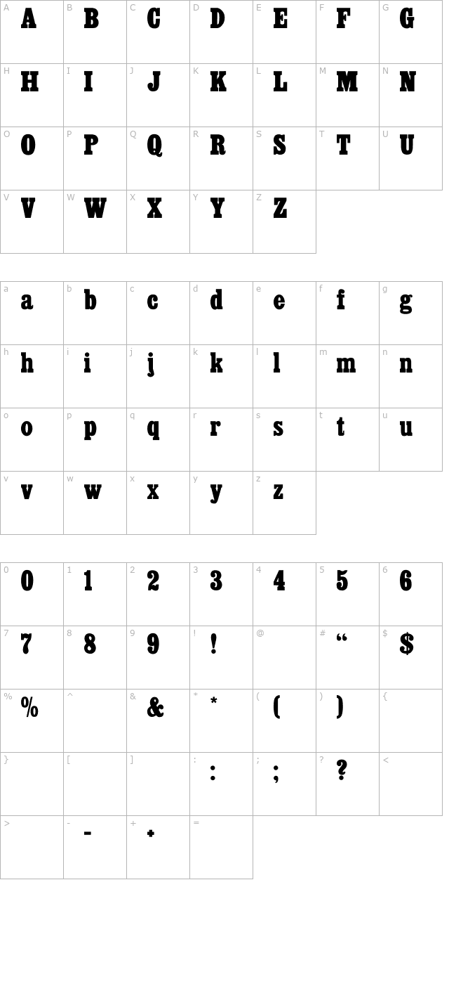 casil character map