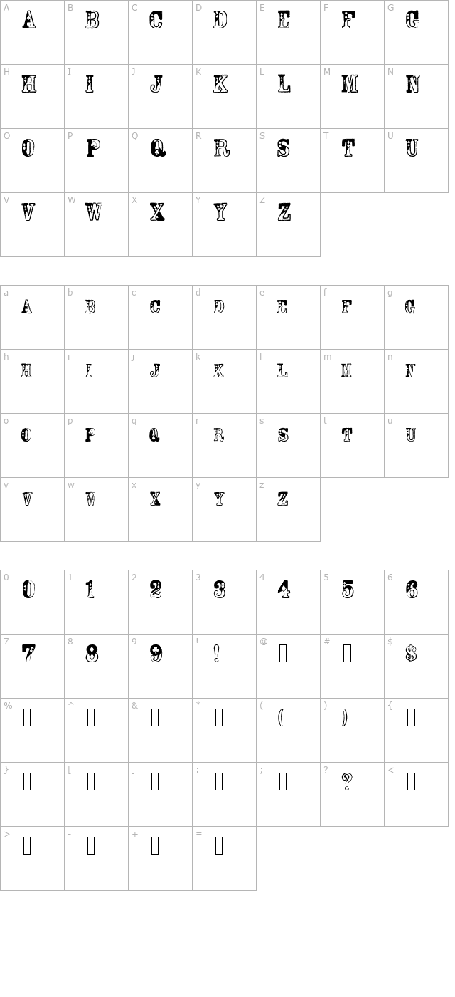 Casino Queen character map